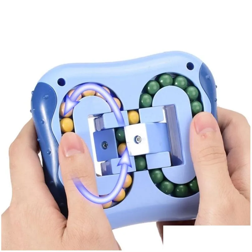 anti-stress rotating magic bean cube fingertip fidget toys adults kids stress relief toy funny educational breakthrough game