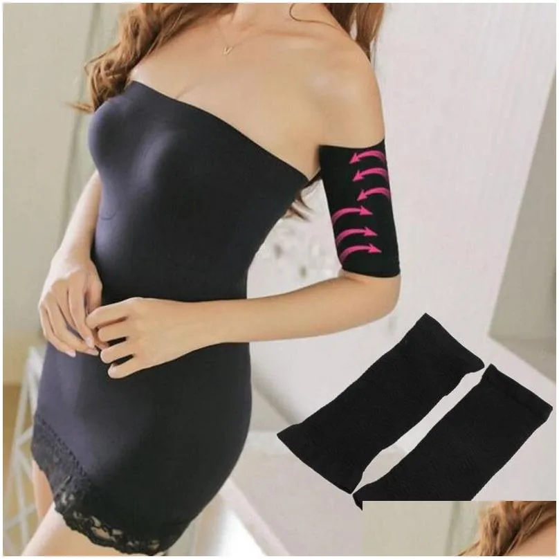 2 piece Women Sport Compression Slim Arm Sleeve Varicosity Anti Swelling Support Wave Thread Socks