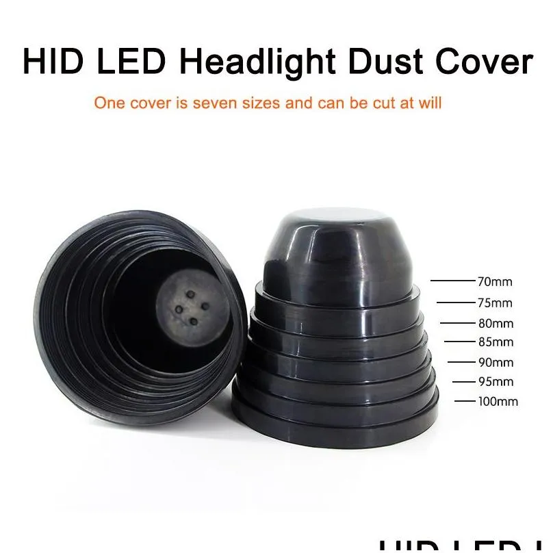 Universal LED Headlight Cover Auto Accessories Sealing Dust Cap Rubber Waterproof Dustproof Car Headlamp Caps 70mm 75mm 80mm 85mm 90mm