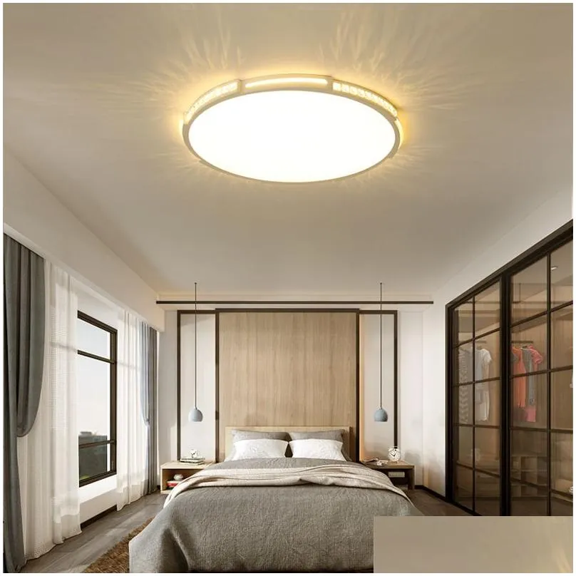 New Crystal ultra-thin LED Chandelier minimalism surface mounted modern chandelier lighting lustres para sala de jantar