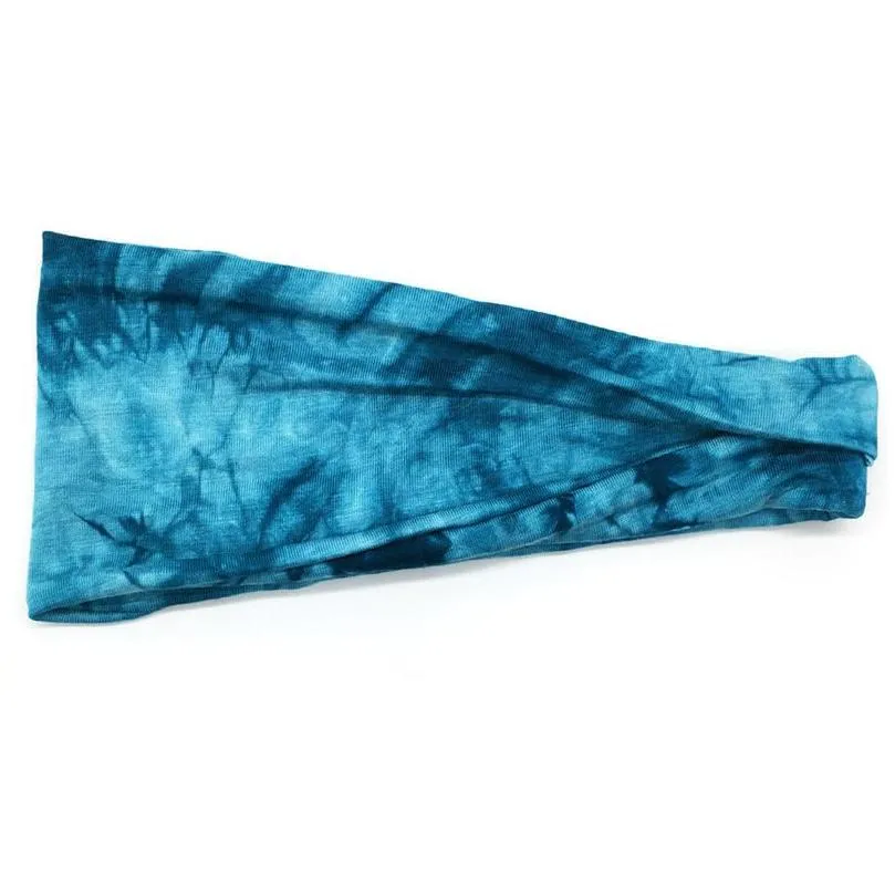 tie dye boho wide cotton stretch women girls headband fascinator hair accessories turban headwear bandage hair bands bandana headpiece