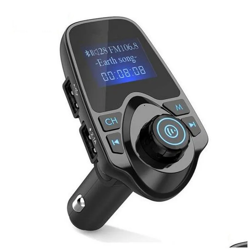 Bluetooth Car Kit FM Audio Transmitter Radio Adapter USB  Supports TF/Micro SD Card With Package