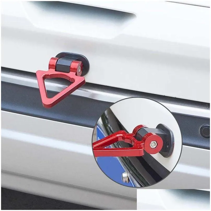 Car Decorative Tow Hook Towing Bars Trailer Hooks Sticker Triangle Racing Ring Towed Bar Hand Tool For Universal Vehicle