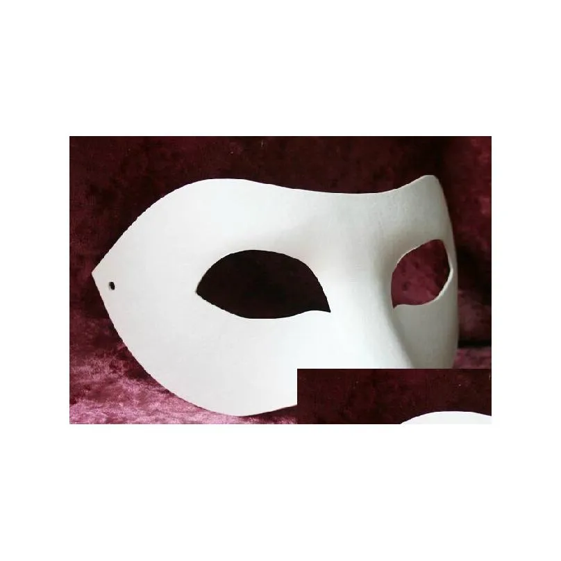 Party White Half Face Mask Halloween blank paper Zorro Mask DIY Hip-Hop mask Hand-painted masks Christmas gifts 50pcs/lot