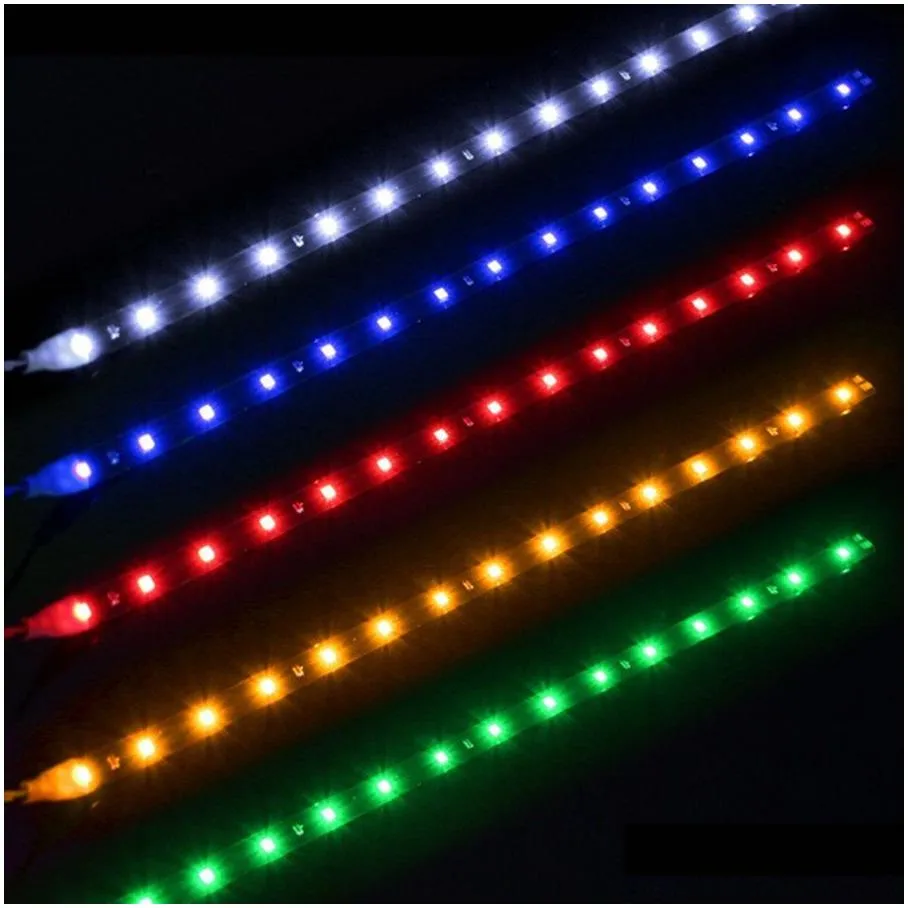 Waterproof Car Auto Decorative Flexible LED Strip High Power 12V 30cm 15SMD Car LED Daytime Running Light Car LED Strip Light DRL