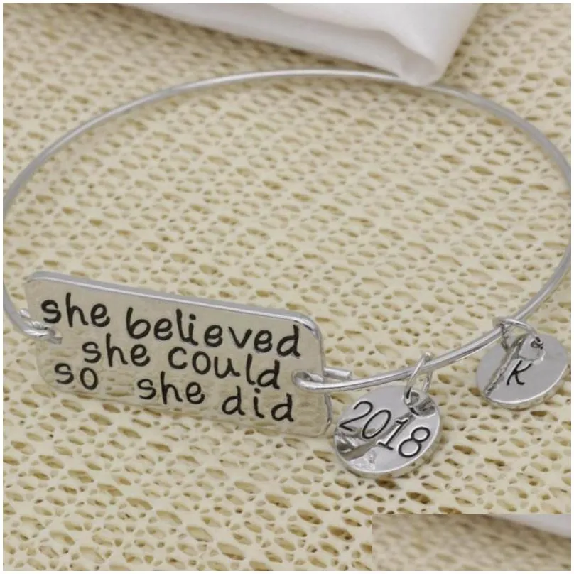 Charm Bracelets Fashion Bracelet Inspirational Jewelry High Quality She Believed Could So Did 2022 K B130Charm CharmCharm