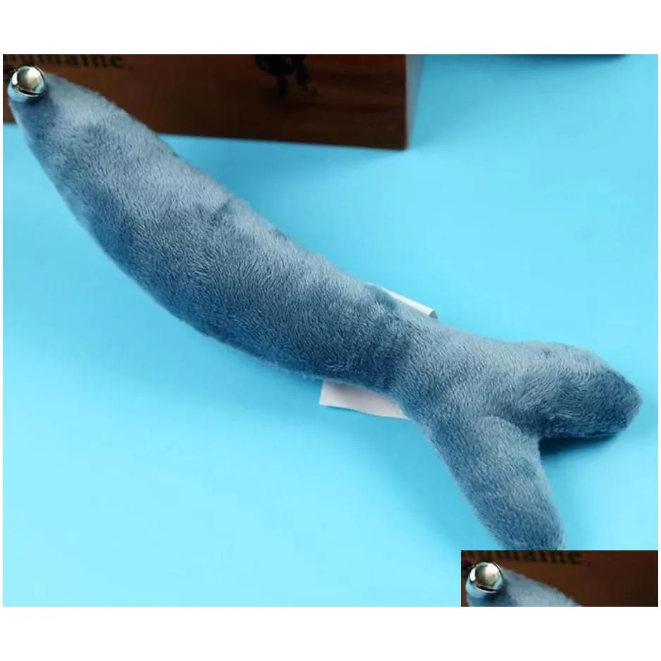 plush blue whale cat wand toys with bell kitten fishes teaser sticks chew interactive wood fishing rod plush pet plaything gift ideas