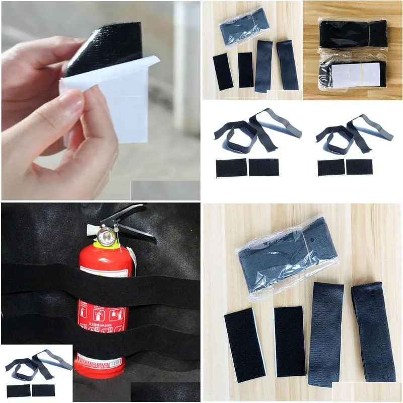 Universal Car Hook Hanger Fire Extinguisher Fixed Belts Auto Trunk Storage Bag Magic Tapes Fixing Bandage Bracket Stickers Straps Fastener Interior