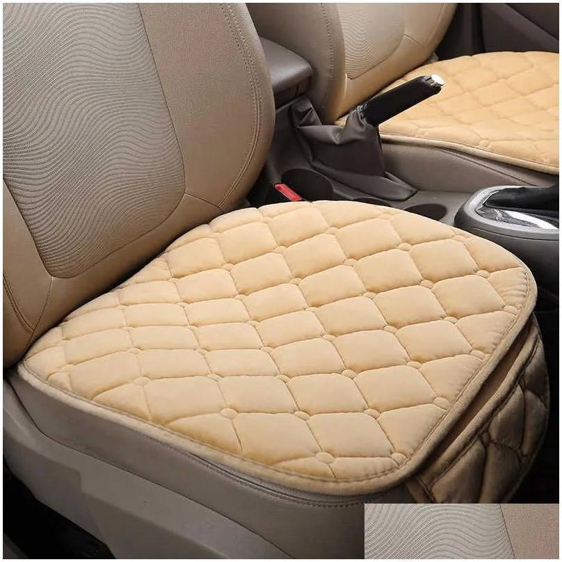 Car Seat Cover Car Accessory Front Rear Flocking Cloth Winter Warm Cushion Breathable Protector Mat Pad Universal Auto Interior