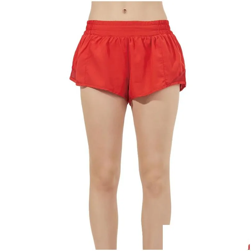 designers lu-08 womens yoga shorts fit zipper pocket high rise quick dry  lemon womens train short loose style breathable gym motion