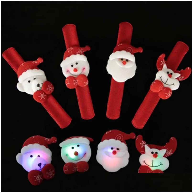 Christmas Watch Toy Gifts Kids Cartoon Xmas Decorative for New Year Party Bar Wrist Band Wristband Santa Elk Snowman Strap Bracelet