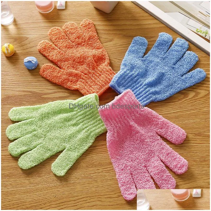 Exfoliating Bath Glove Body Scrubber Gloves Nylon Shower Gloves Body Spa Massage Dead Skin Cell Remover