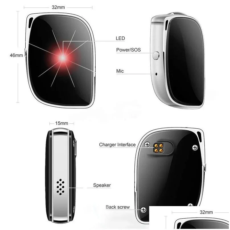 GPS Tracker Mini Portable Positioning of GPS WiFi LBS With No Monthly Fee Waterproof IP67 GPS Locator for Elder People Kids Pets