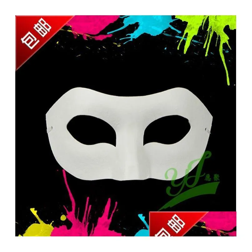 Party White Half Face Mask Halloween blank paper Zorro Mask DIY Hip-Hop mask Hand-painted masks Christmas gifts 50pcs/lot