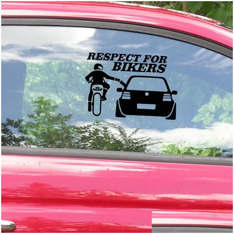 Car Respect For Bikers Sticker Funny Auto Stickers Skateboard Decals For Vehicle Motorcycle Luggage Bike Accessories