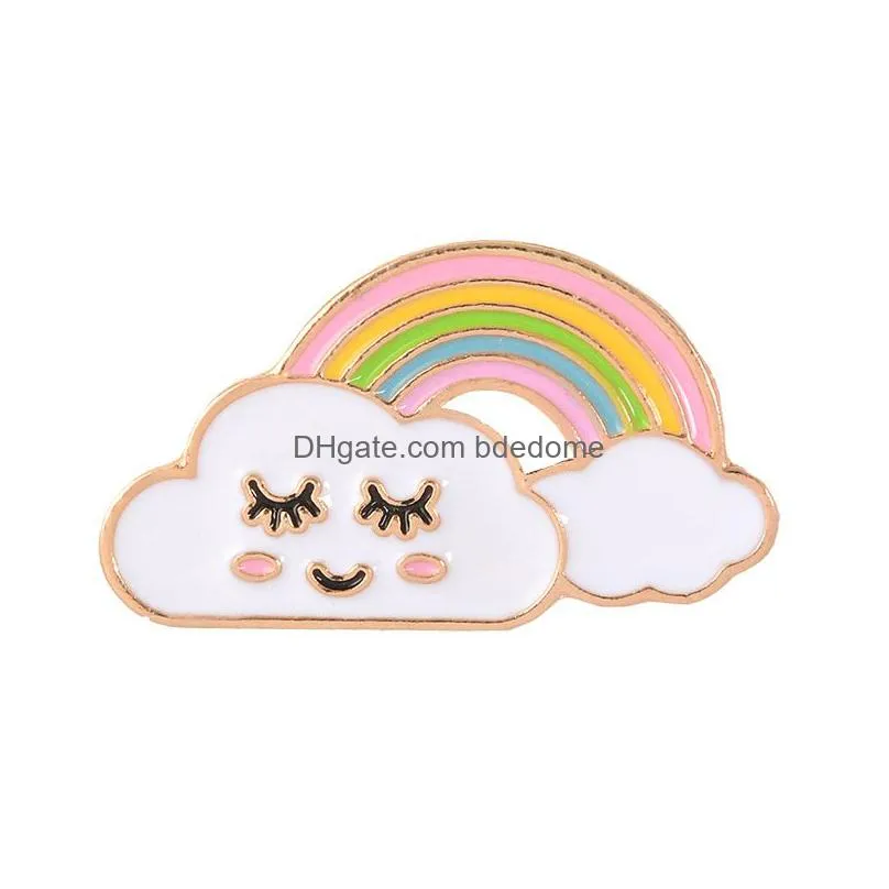 enamel rainbow brooch pins cartoon lapel pin for women men top dress cosage fashion jewelry will and sandy