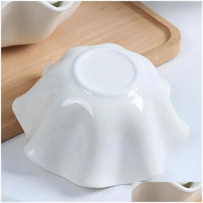 Dishes & Plates 1Pc 5.9Inches Ceramic Fishtail Shaped Dish Condiment Relish Plate Tableware Seasoning Sauce Snack Mini Bowl(White)