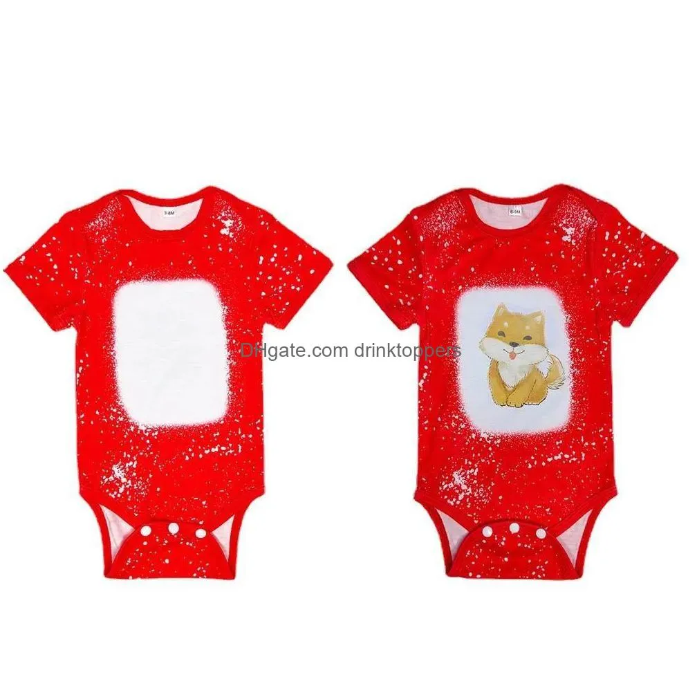 blank sublimation short sleeve baby bodysuit tie dye heat transfer sublimation bodysuit christmas gifts fs9553