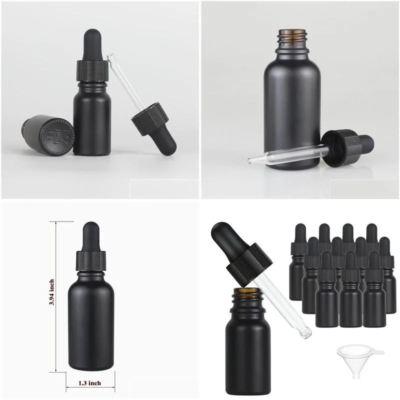 Storage Bottles & Jars 12pcs Black Coated Dropper Bottle Essential Oil Glass Liquid 10ml Drop For Massage Pipette Refillable