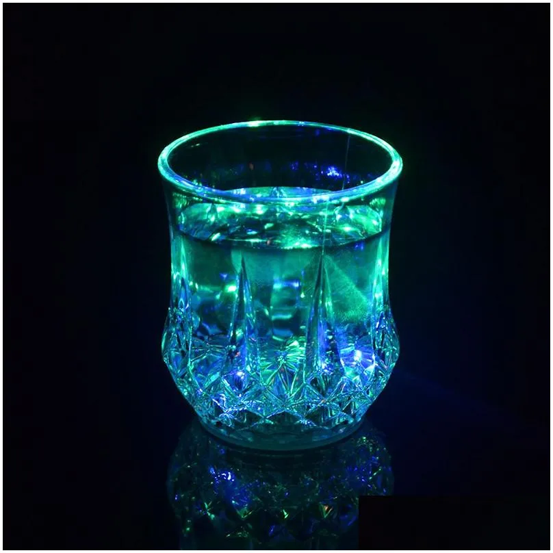 LED Flashing Glowing Wine Beer Glass Cup Mug Water Liquid Activated Light-up Luminous Party Bar Drink Cups