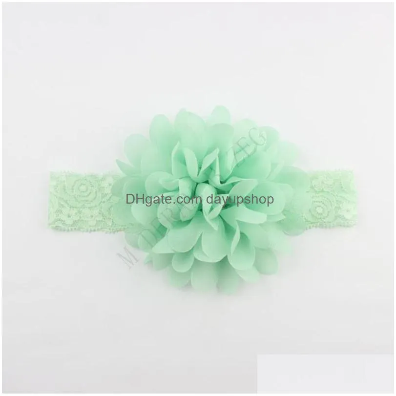 26 colors baby lace flower hair band 2 styles silk hair rope band knitted elastic headband head bands baby hair accessories