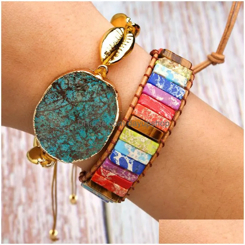 multicolors handmade chakra bracelet natural stone beaded bracelet woven leather couple bracelet valentine`s day gift wedding jewelry