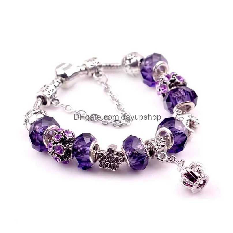 9 colors beaded bracelet with diamond charm bracelet length 17/18/19/20cm elegant wedding guest gifts party favors nice girl gifts