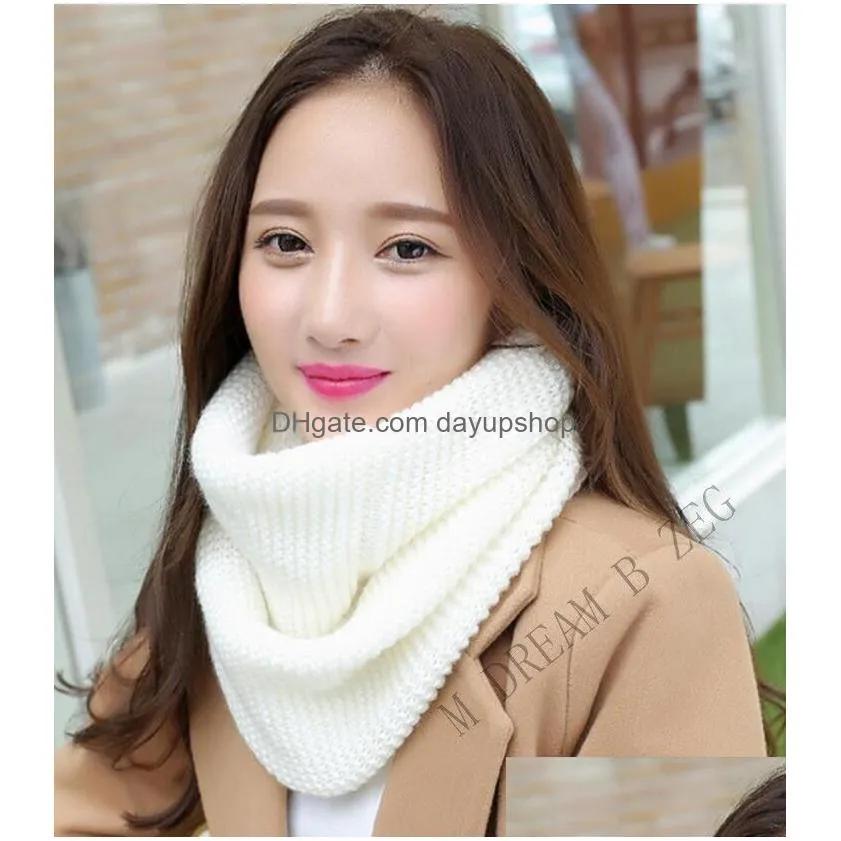 13 colors knitted scarf circle loop scarf lady wrap scarves thick warmer neck scarf crochet scarves