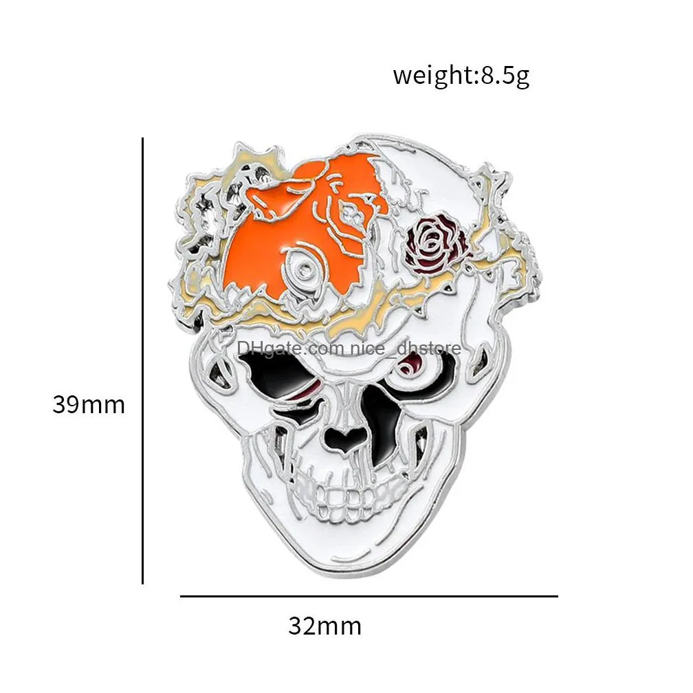 halloween scary skull skeleton brooch cute anime movies games hard enamel pins collect cartoon brooch backpack hat bag collar lapel