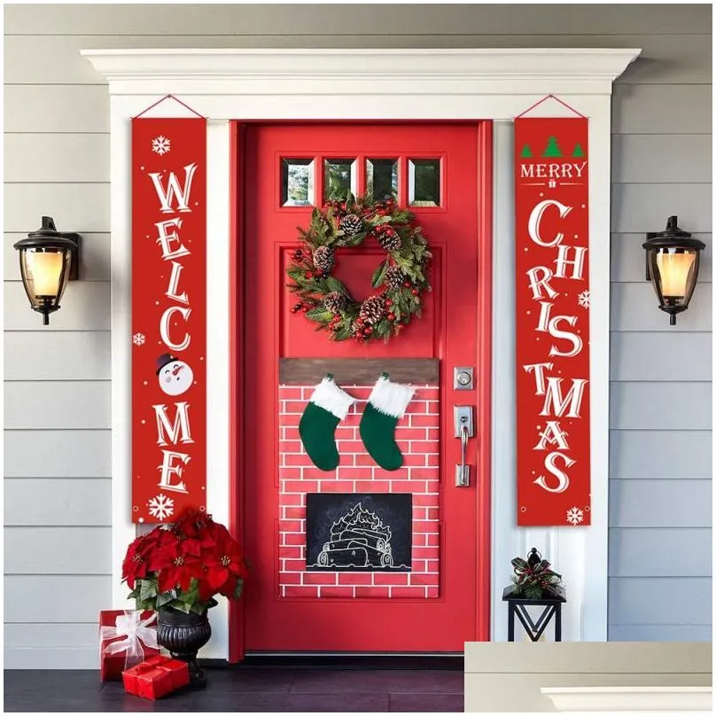 Merry Christmas Door Hanging Decoration For Indoor Outdoor Door Display Decorations