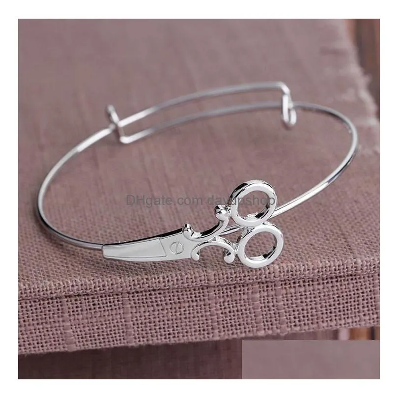 hot sell scissor shape bracelet creative desgin couple bracelet open bracelets adjustment 4 color fashion accessores nice gift