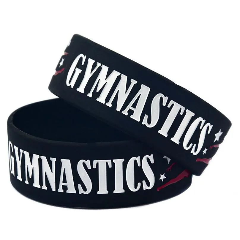 new arrivals gymnastics silicone bracelets for women men letter sports wristband bangle 2019 fashion jewelry gift in bulk