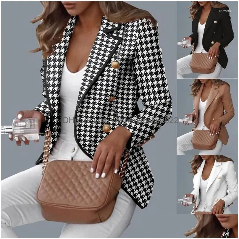 womens suits spring autumn coat for women office lady double breasted blazer vintage jacket fashion long sleeve outerwear stylish