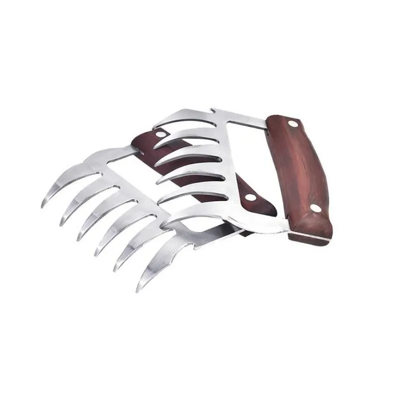 Stainless Steel Meat And Poultry Tool With Wooden Handle Bbq Shredder For  Kitchen, Home, Garden, And Dining Sn1640 Drop Delivery Available From  Mylarbagpack, $2.63