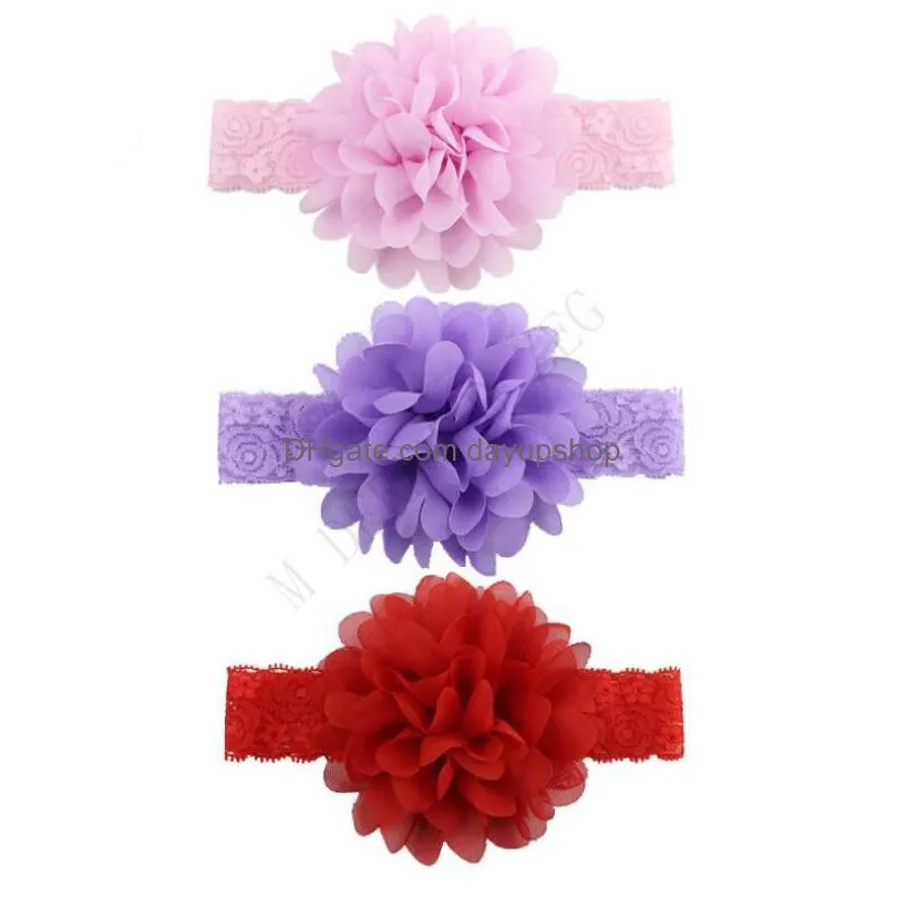 26 colors baby lace flower hair band 2 styles silk hair rope band knitted elastic headband head bands baby hair accessories