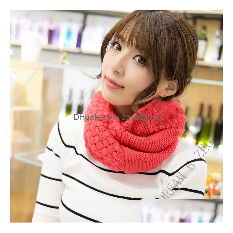 10 colors knitted scarf circle loop scarf lady wrap scarves thick warmer neck scarf crochet scarves