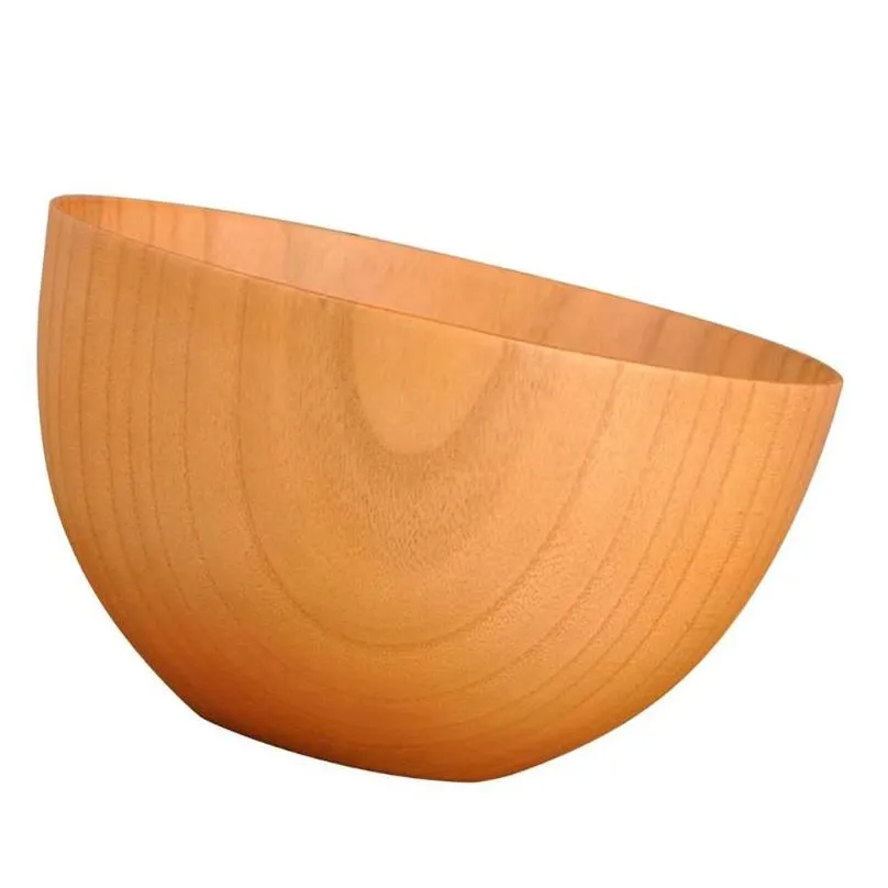 bowls natural wood round bowl handmade craft tableware fruit rice kitchen