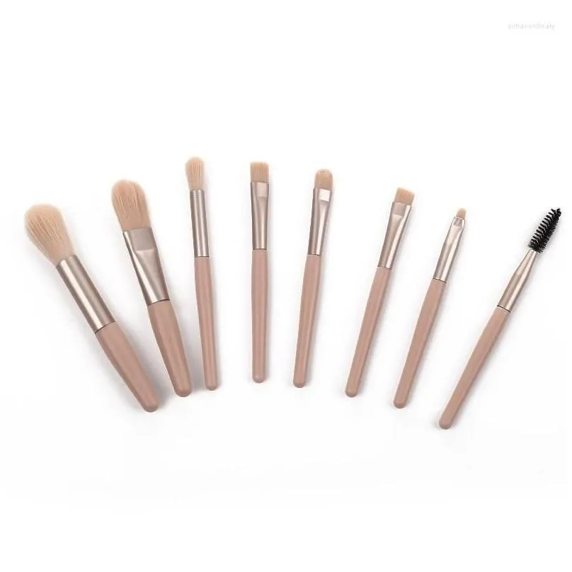 Makeup Brushes 8 Pcs Portable Brush Set Eye Shadow Cheek Make-up Kit Mini Eyebrow Eyeshadow Blending