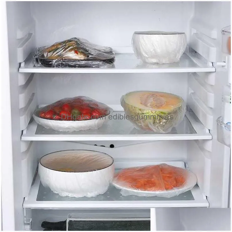  100pcs disposable pe elastic -keeping cover refrigerator food anti-flavor -keeping film for kitchen food  seal