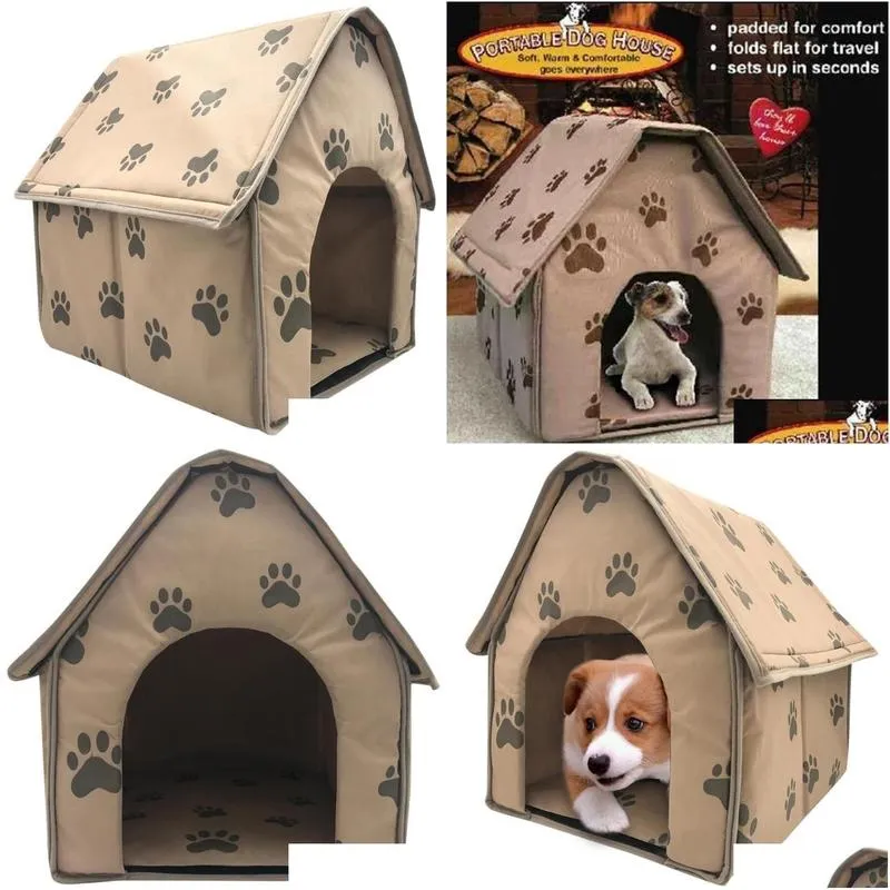 Pet Dog Bed Foldable Dog House Small Footprint Pet Bed Tent Cat Kennel Indoor Portable Travel house Kennel Puppy Mat