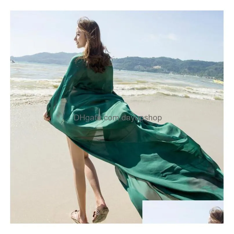 high quality large size women scarves 190*140cm spring summer sunscreen shawl chiffon beach towel warps scarves pashmina sarongs