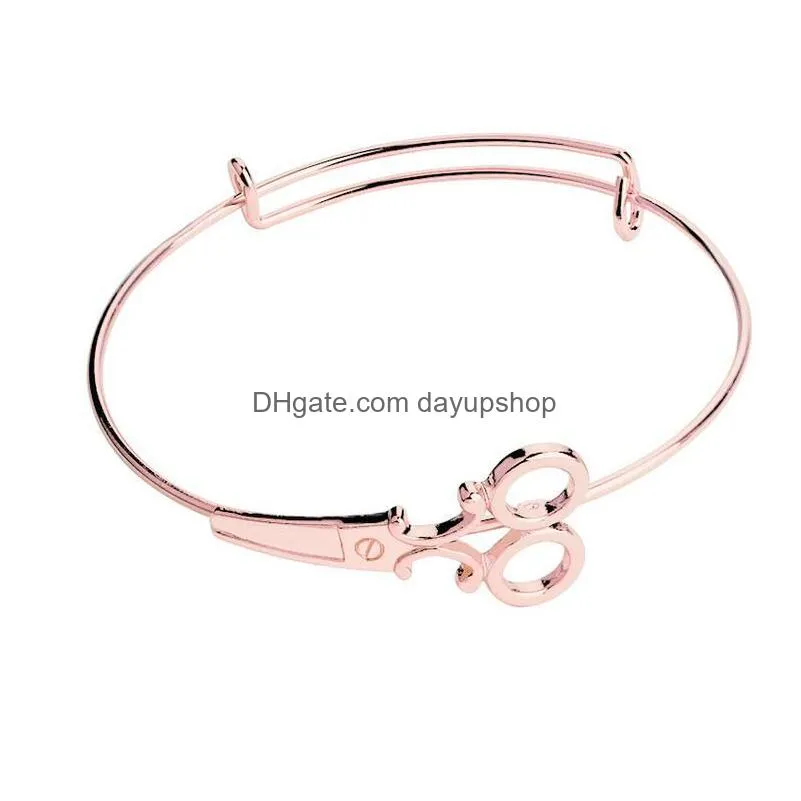 hot sell scissor shape bracelet creative desgin couple bracelet open bracelets adjustment 4 color fashion accessores nice gift