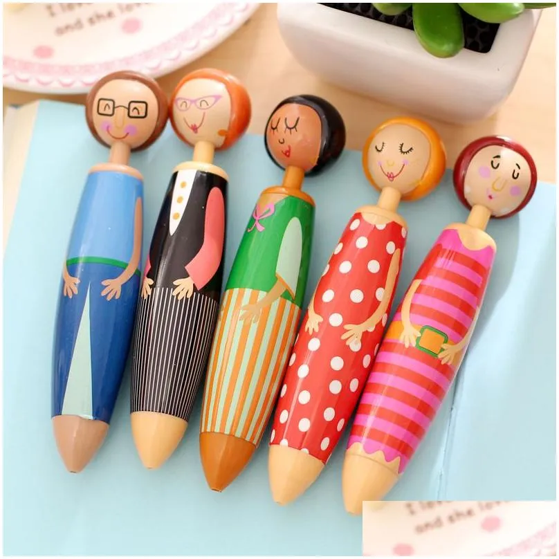 wholesale Cute Fun Cartoon Ballpoint Pens Originality Doll Pen Student Office Stationary Supplies Novelty