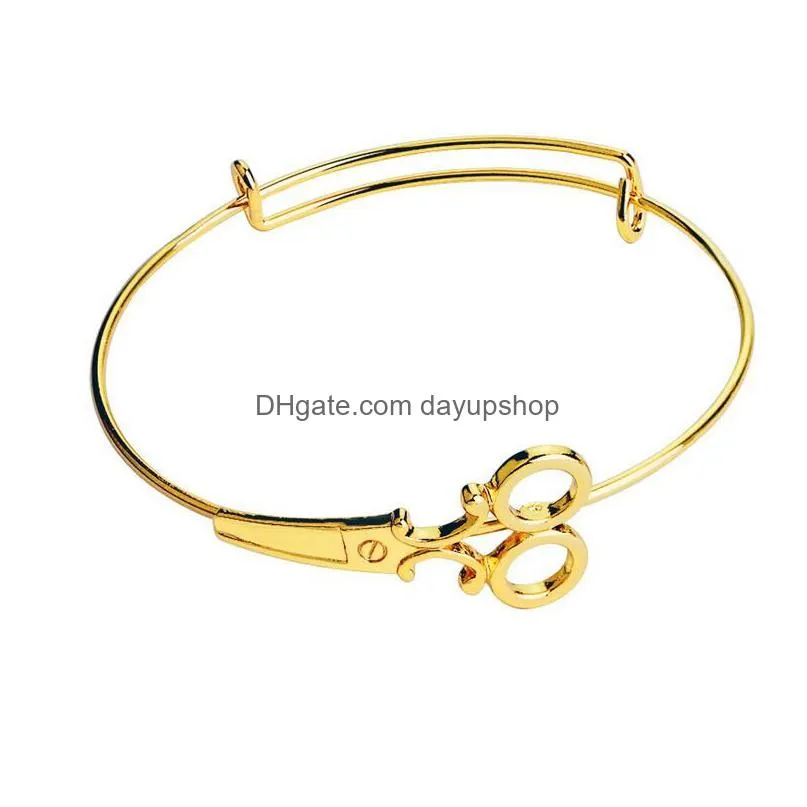 creative scissor shape bracelet creative desgin couple bracelet open bracelets adjustment 4 color fashion accessores nice gift free