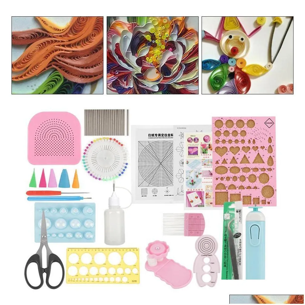 craft tools 24 buah set set alat kertas quilling diy dekorasi kerajinan seni hamdmade kit 230510