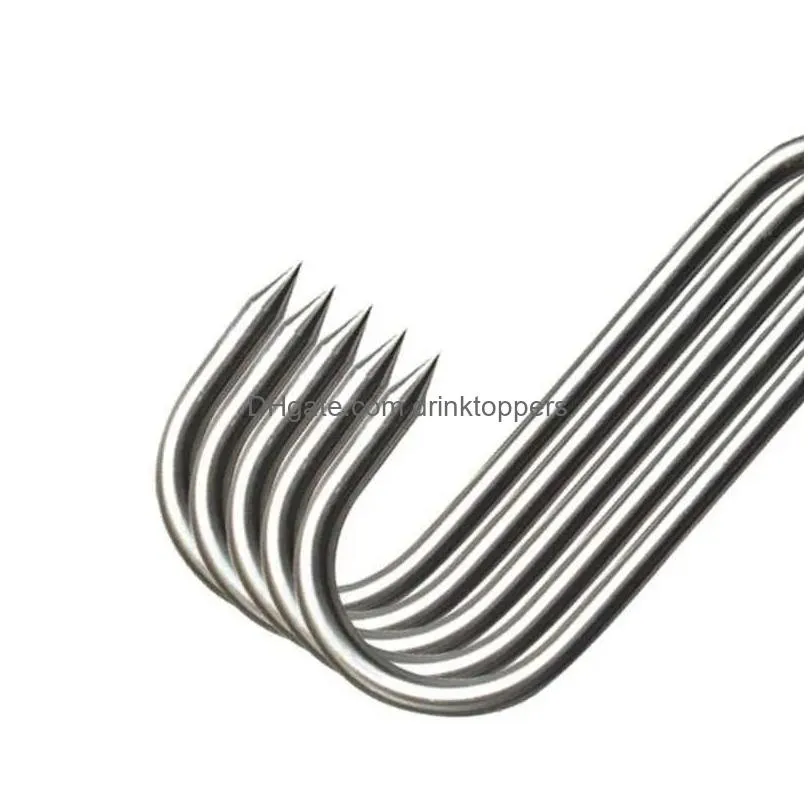  20 pieces stainless steel butcher hook with pointed s-shaped hook butcher shop and cold smoking kitchen gadget jn26