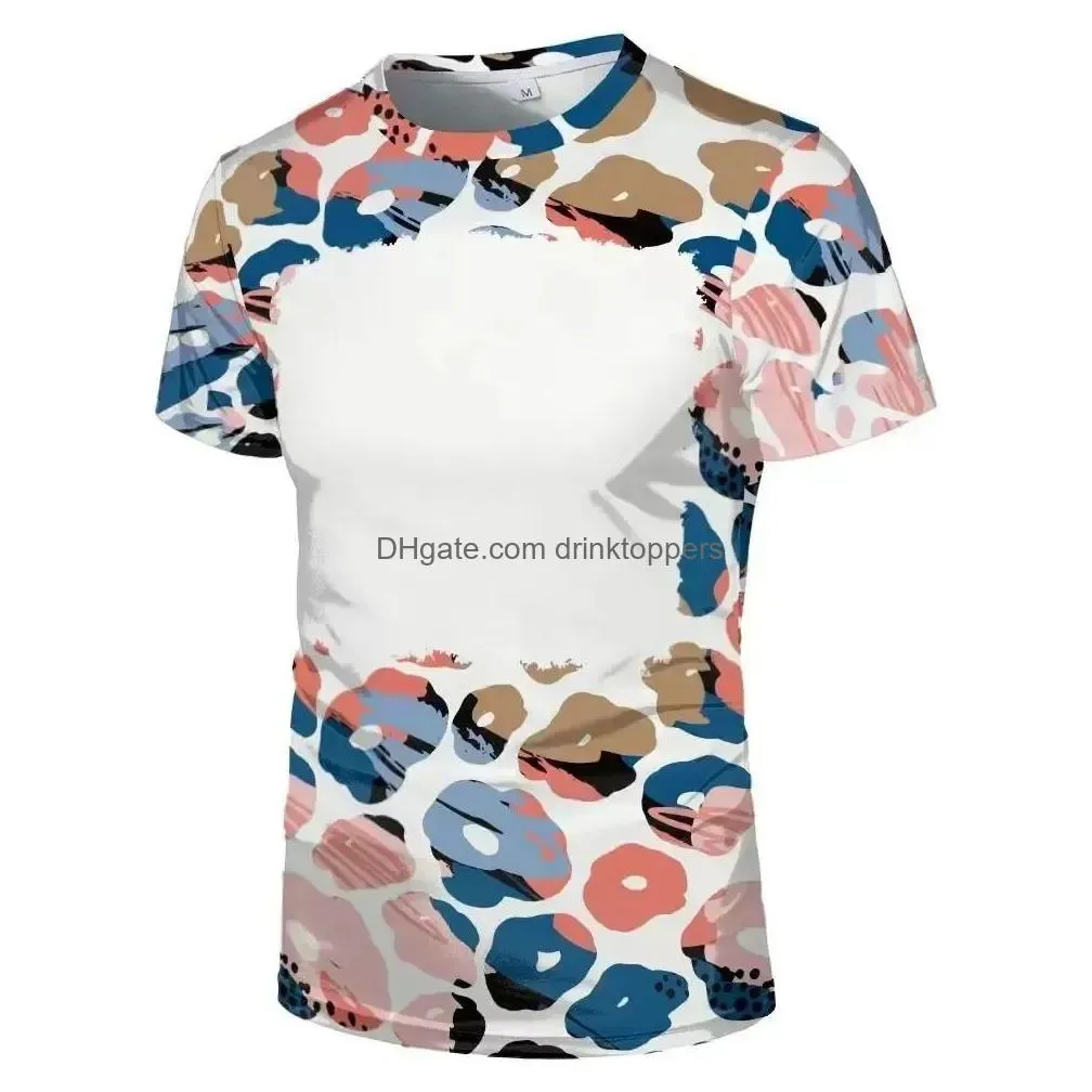 s-4xl wholesale party supplies sublimation bleached t-shirt heat transfer blank bleach shirt fully polyester tees us sizes for men women 30 colors wholesale