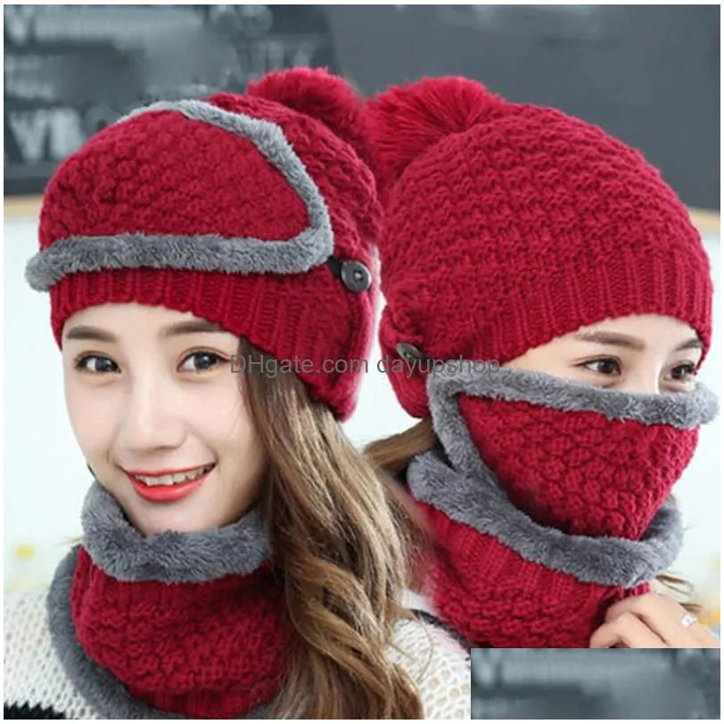 23 styles knitted hat + scarf + mask + gloves 4 piece suit/3 piece suit knitted costume cap winter soft warm girls beanies more