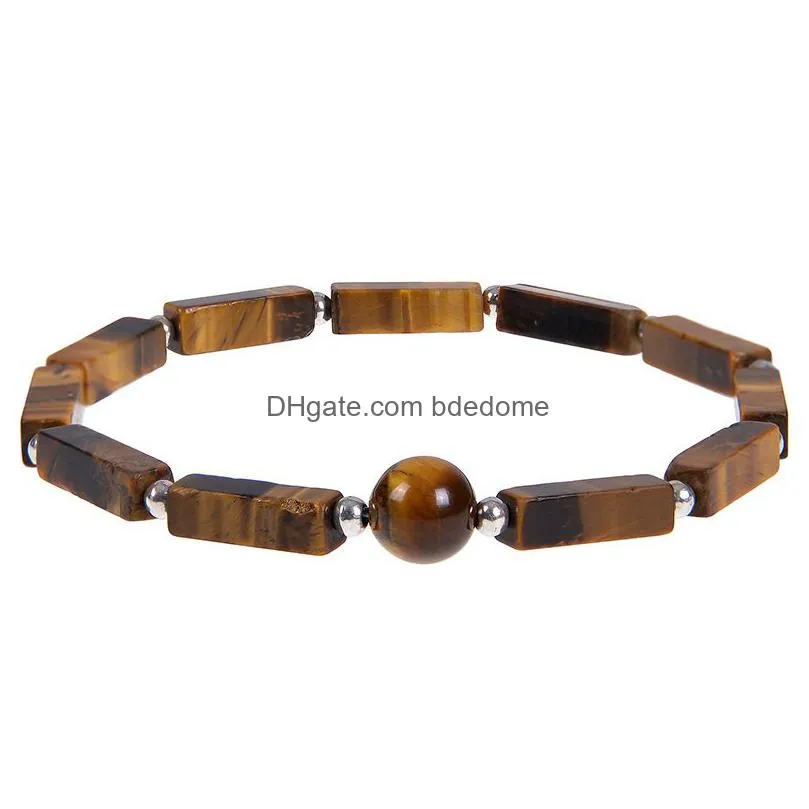 women natural stone amethyst bracelet long square healing crystal beaded gemstone bracelets fashion jewelry