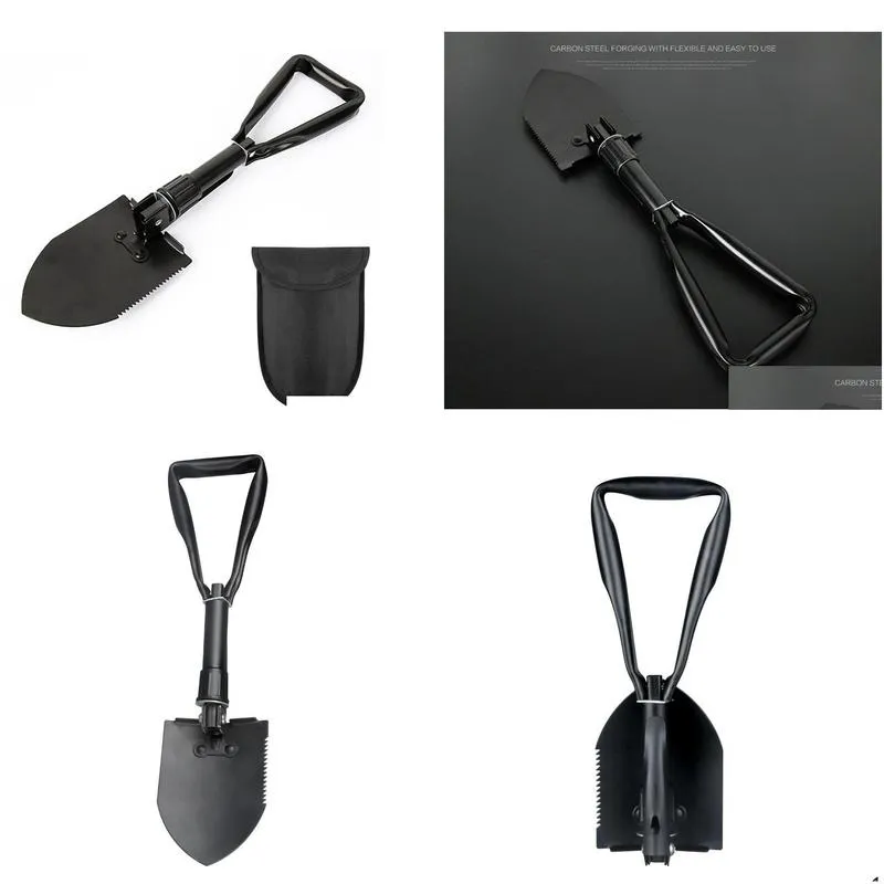 Garden Military Folding Shovel Multifunctional Snow Spade Pickax Outdoor Camping Survival Entrenching Tool with Carrying Pouch